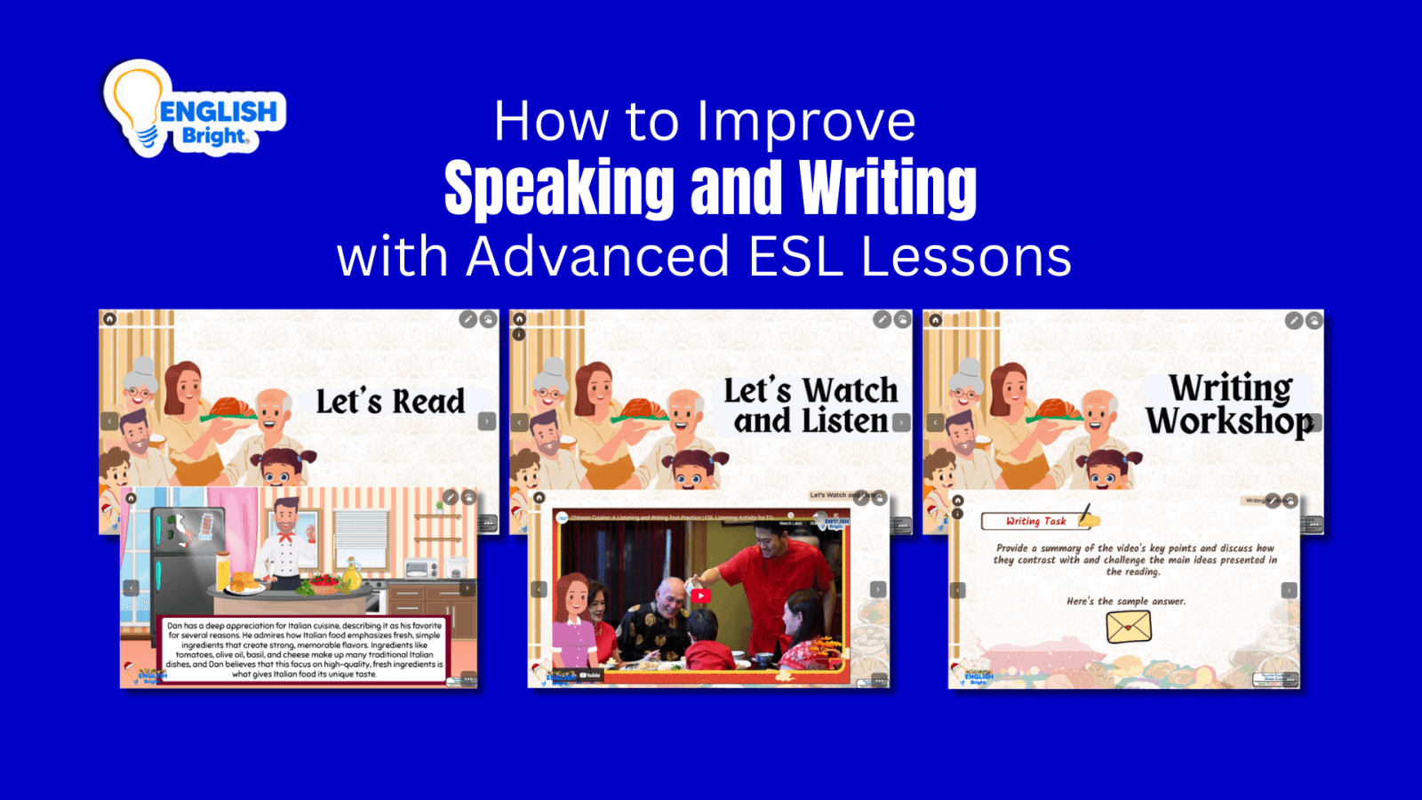 Speaking and Writing with Advanced ESL Lessons image